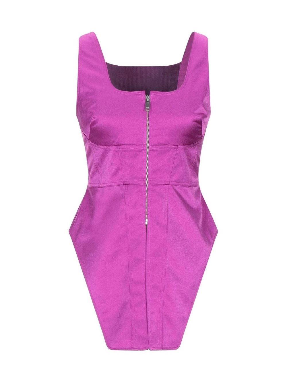AMBUSH Plum Magenta Zip-Front Corset Top